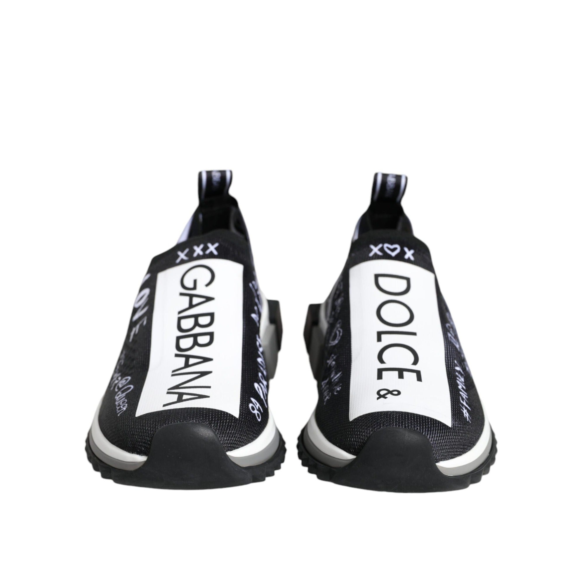 Dolce & Gabbana Black White Sorrento Low Top Sneakers