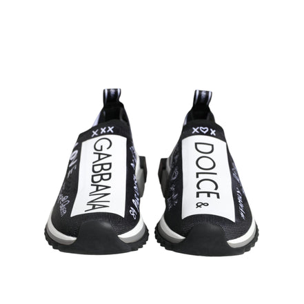 Dolce & Gabbana Black White Sorrento Low Top Sneakers