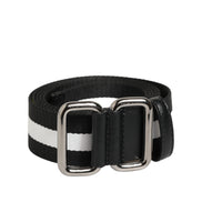 Dolce & Gabbana Black White Striped Buckle Belt