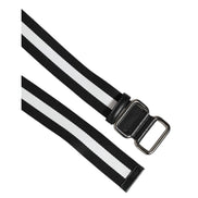 Dolce & Gabbana Black White Striped Buckle Belt