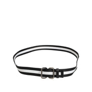 Dolce & Gabbana Black White Striped Buckle Belt