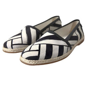 Dolce & Gabbana Black White Stripe Slip-On Espadrilles