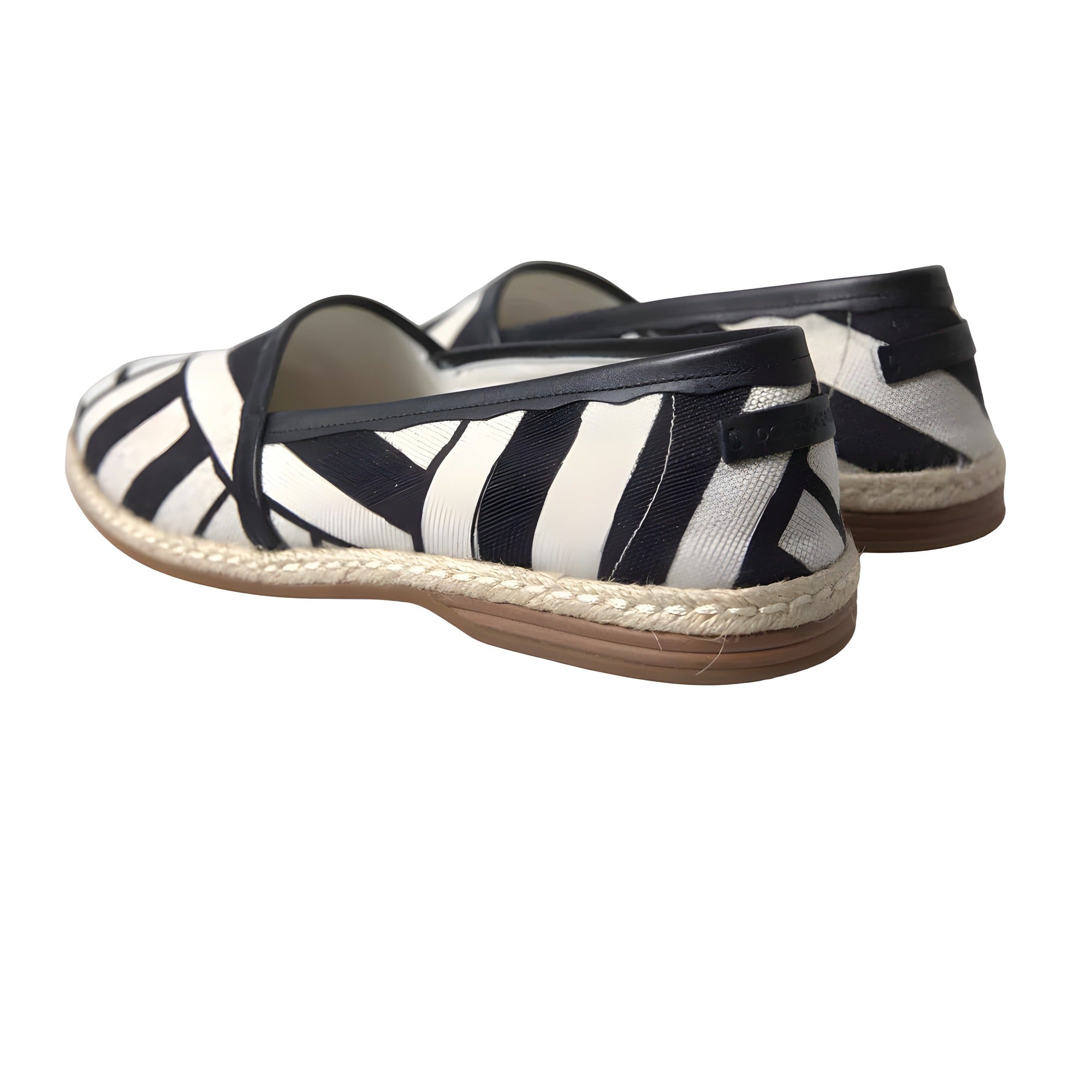Dolce & Gabbana Black White Stripe Slip-On Espadrilles