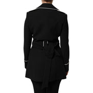 Veste de blazer croisée en laine noire Dolce & Gabbana