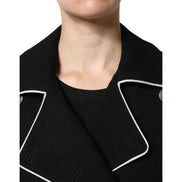 Veste de blazer croisée en laine noire Dolce & Gabbana
