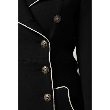 Veste de blazer croisée en laine noire Dolce & Gabbana