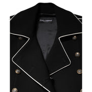 Veste de blazer croisée en laine noire Dolce & Gabbana