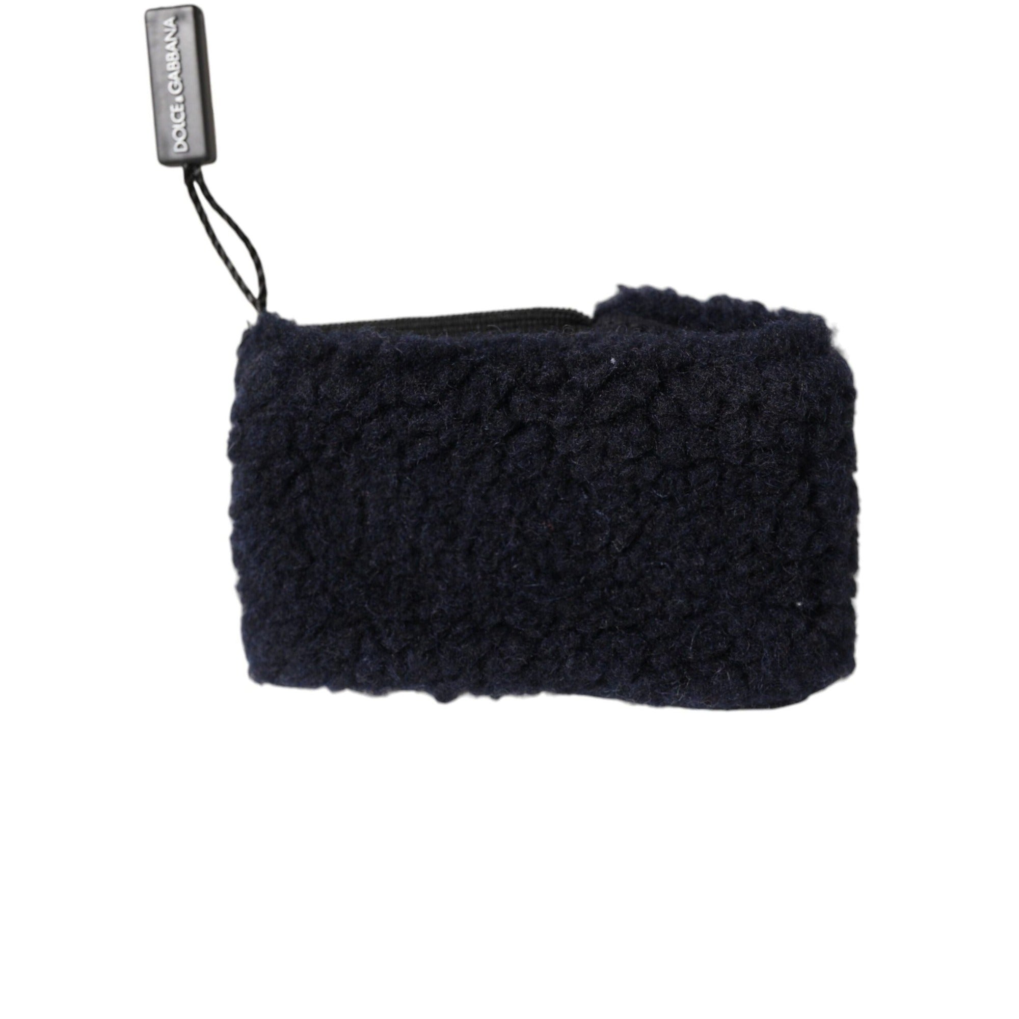 Dolce & Gabbana Black Wool Knitted Sweatbands Wristband