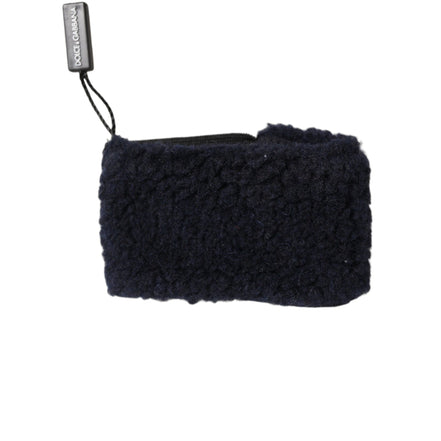 Dolce & Gabbana Black Wool Knitted Sweatbands Wristband