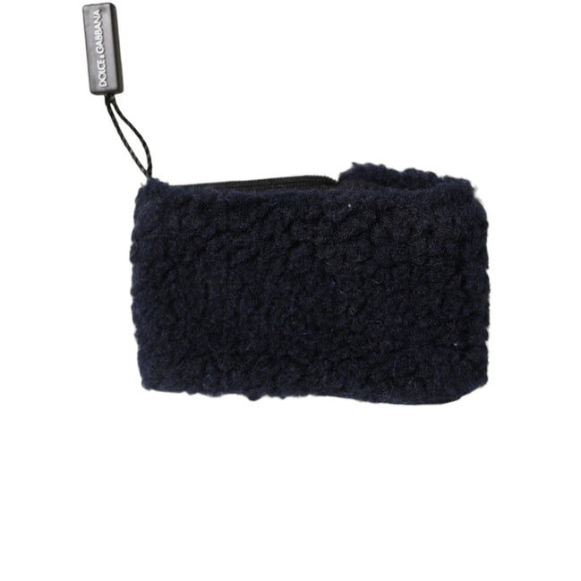 Dolce & Gabbana Black Wool Knitted Sweatbands Wristband