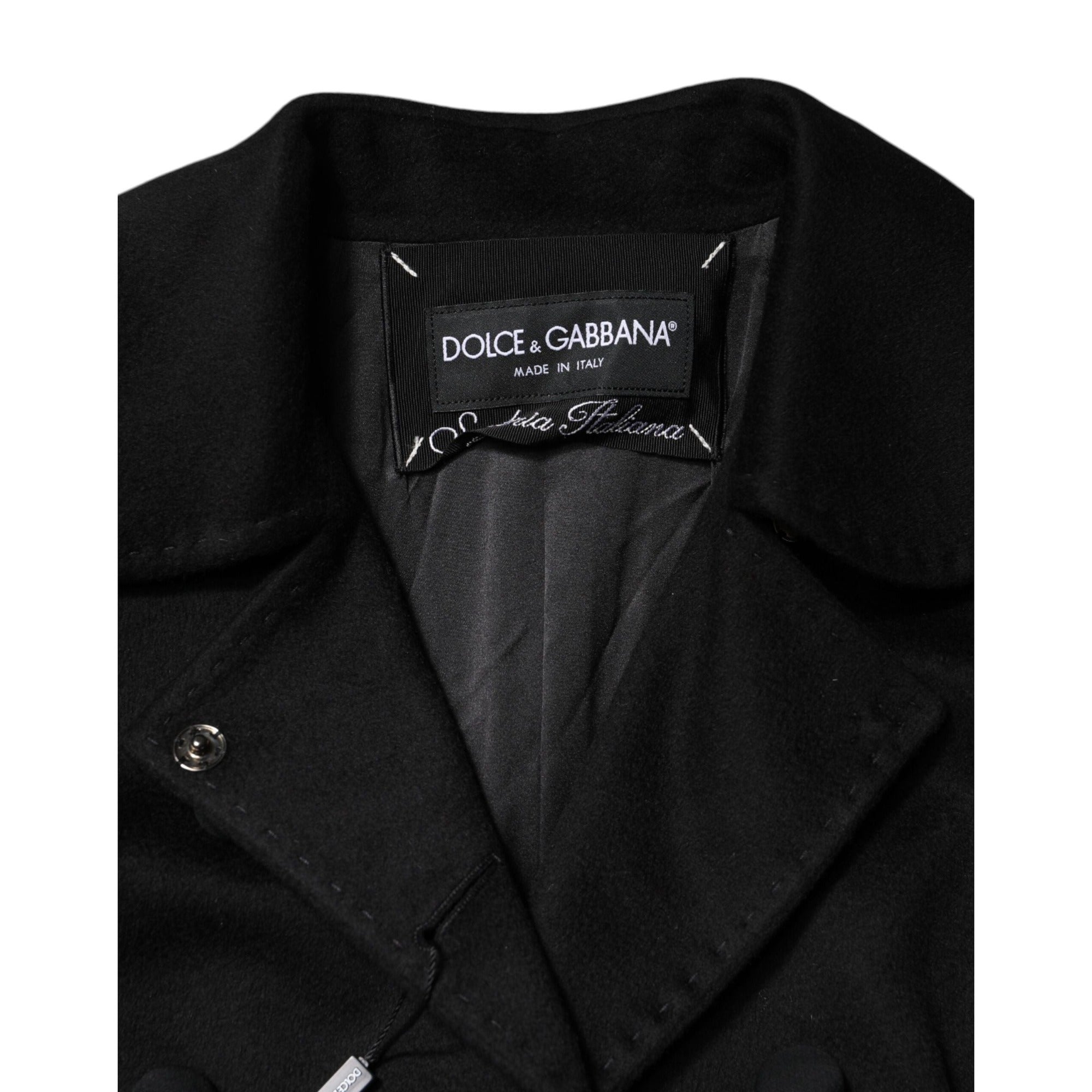 Dolce & Gabbana Black Wool Sartoria Italiano Blazer Jacket