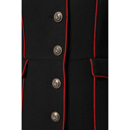 Dolce & Gabbana Black Wool Single Breasted Trench Coat Jacket