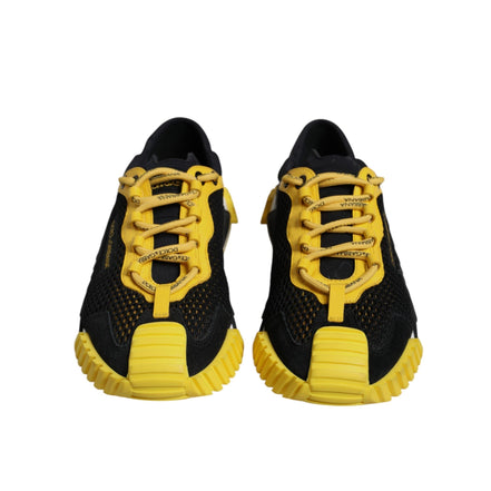 Dolce & Gabbana Black Yellow Low Top NS1 Sneakers