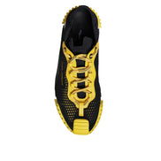 Dolce & Gabbana Black Yellow Low Top NS1 Sneakers