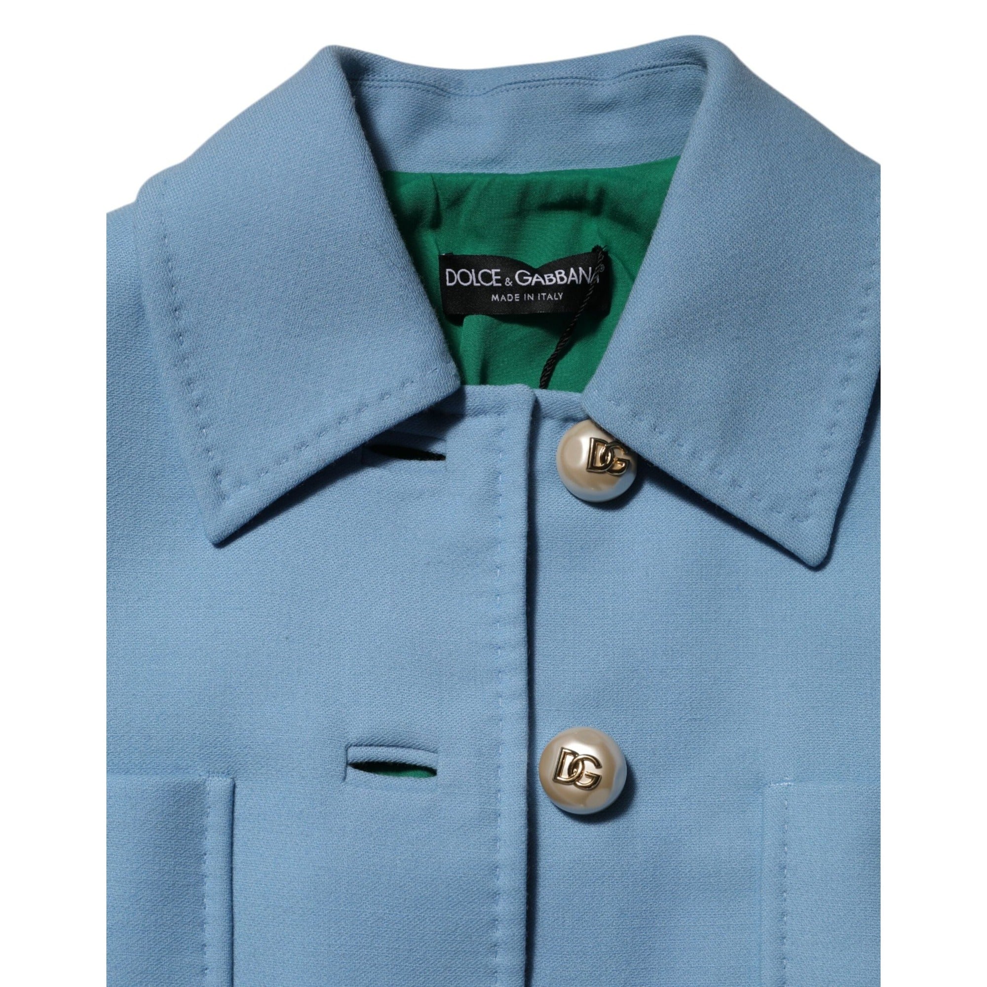 Veste Trench Bleu Boutonnée Dolce & Gabbana