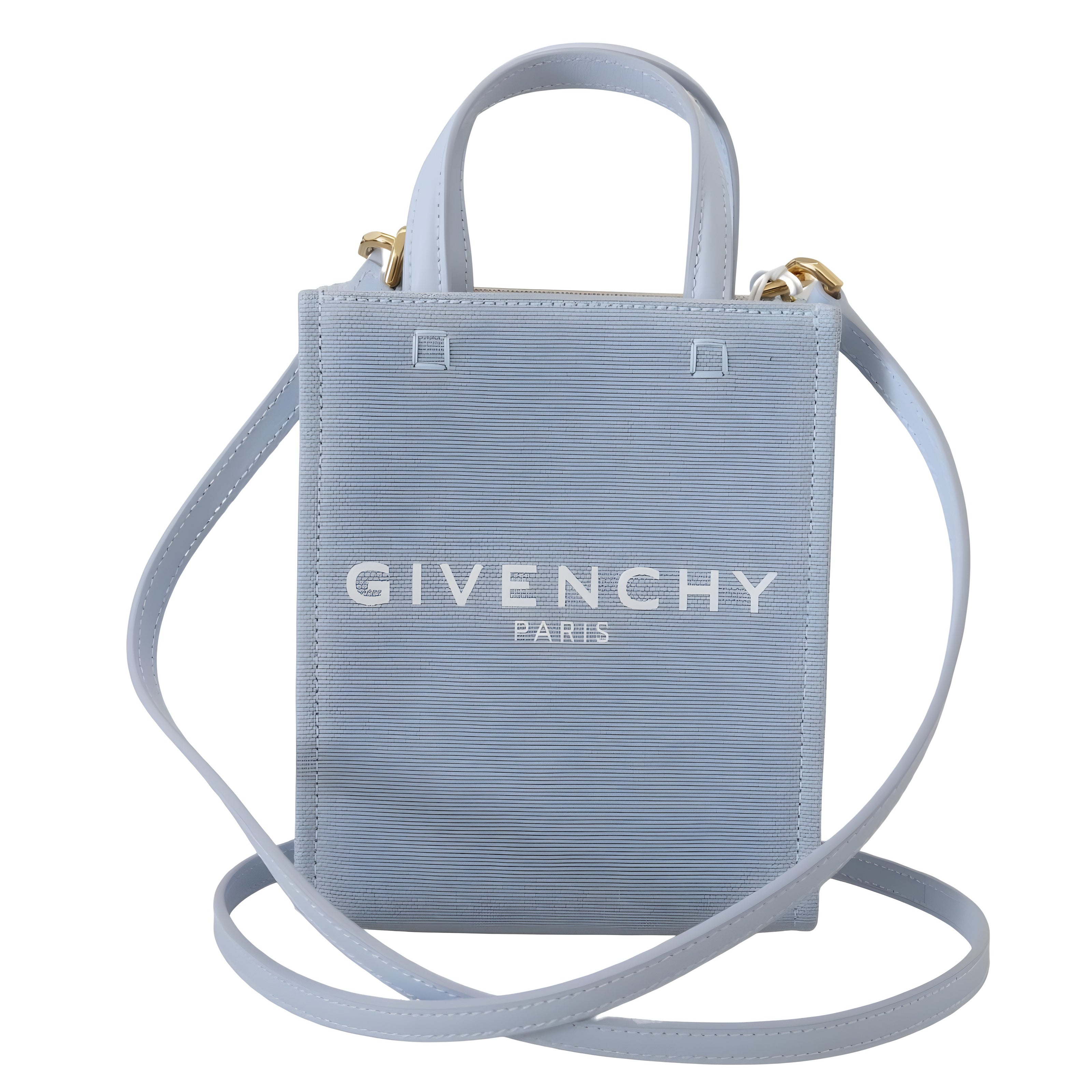 Sac bandoulière Givenchy Vertical Cloud Mini en toile enduite bleue