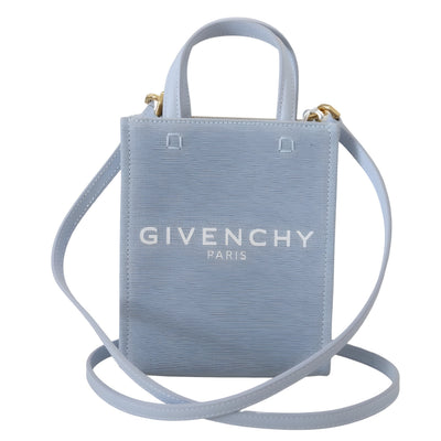 Givenchy Blue Coated Canvas Vertical Cloud Mini Shoulder Bag