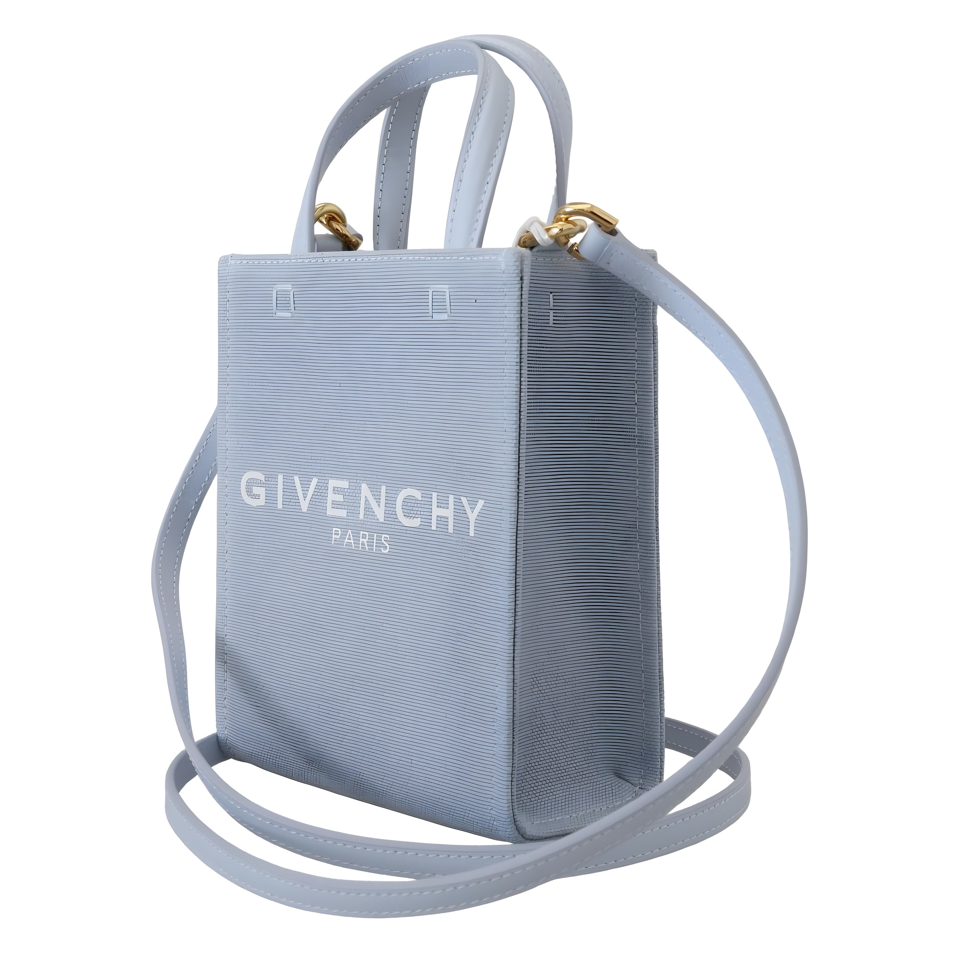 Sac bandoulière Givenchy Vertical Cloud Mini en toile enduite bleue