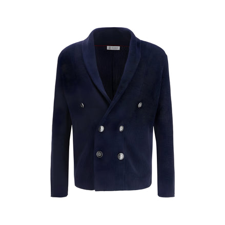 Brunello Cucinelli Blue Cotton Cardigan