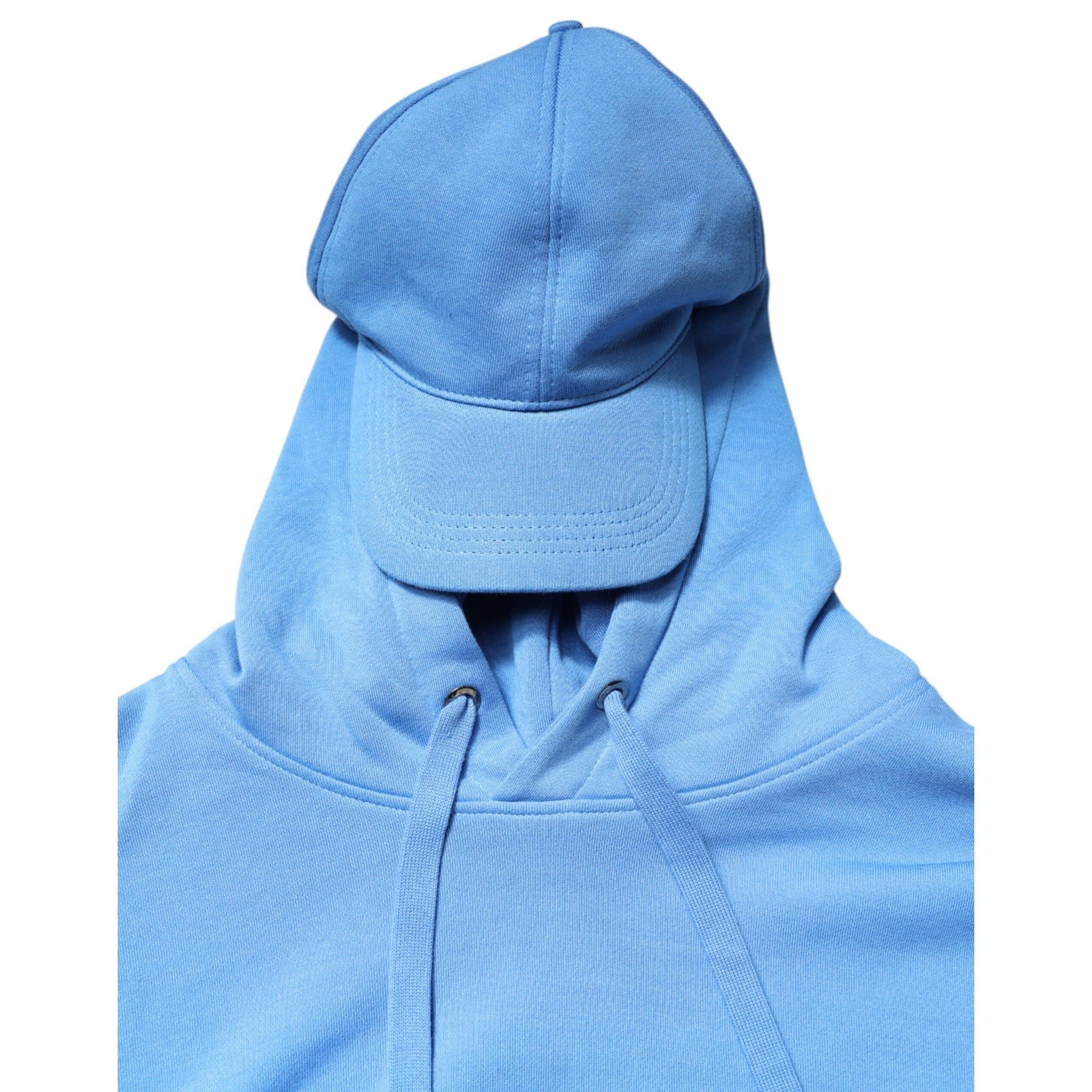 Dolce & Gabbana Blue Cotton Hooded Sportswear Vest Sweater