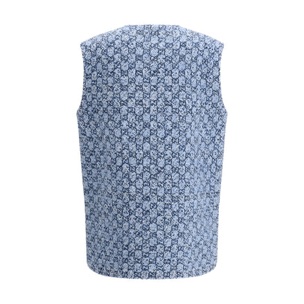Gucci Blue Cotton Sleeveless Jacket