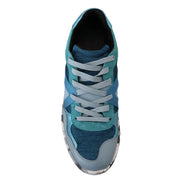 Baskets basses de sport Dolce & Gabbana en cuir gris-bleu