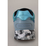 Baskets basses de sport Dolce & Gabbana en cuir gris-bleu
