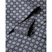 Foulard Dolce & Gabbana en Soie à Motifs Bleus avec Franges 138cm x 15.5cm