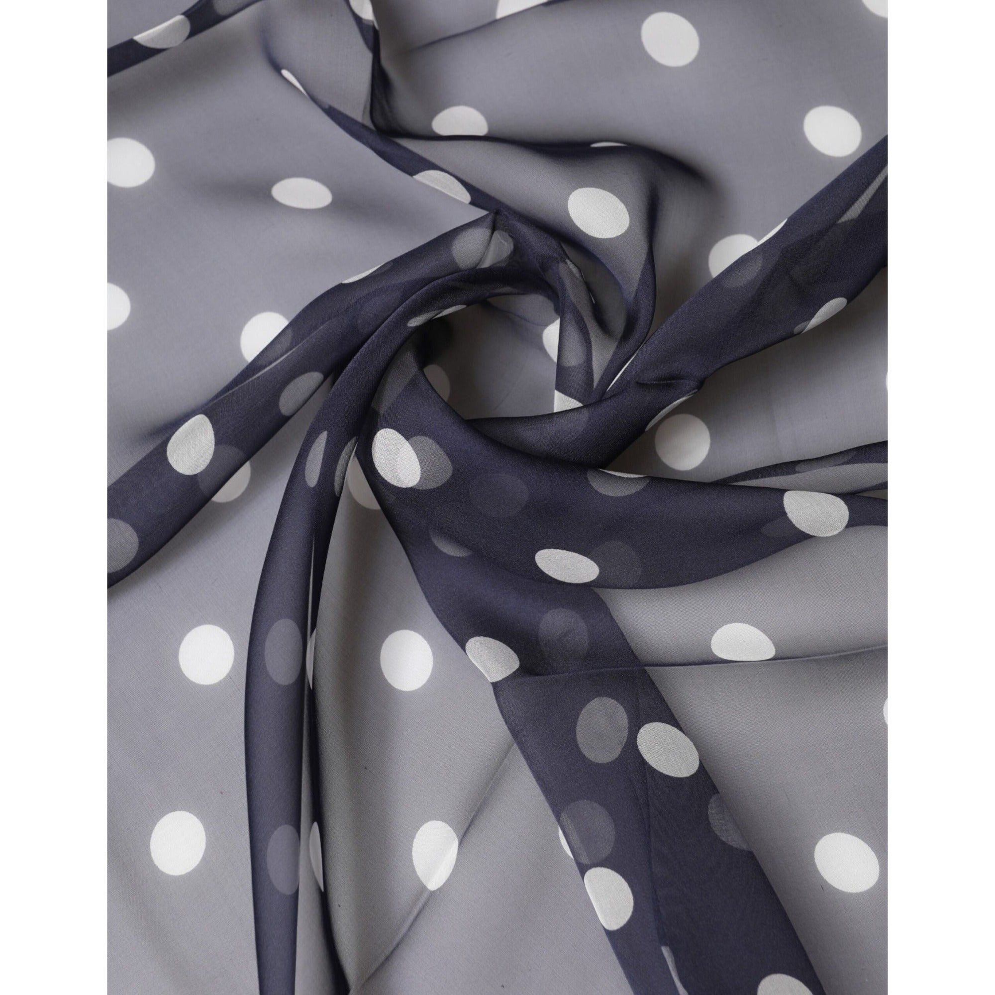 Foulard carré en soie à pois bleus Dolce & Gabbana 91,5 cm x 89,5 cm