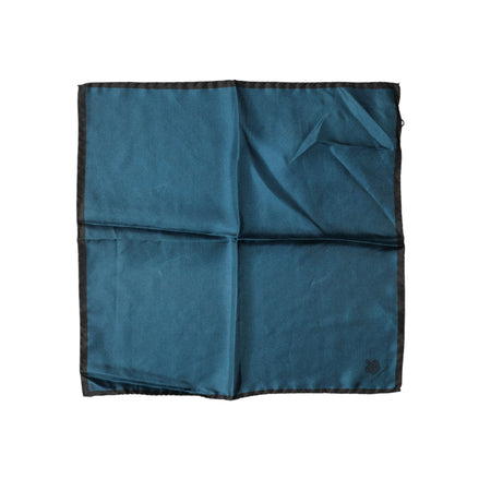 Foulard carré de poche en soie bleue Dolce & Gabbana
