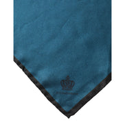 Foulard carré de poche en soie bleue Dolce & Gabbana