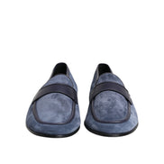 Chaussures mocassins en daim bleu Dolce & Gabbana