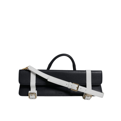 Dolce & Gabbana Blue White Leather Crossbody Bag