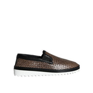 Mocassins pour Homme Dolce & Gabbana en Cuir Tressé Marron Noir