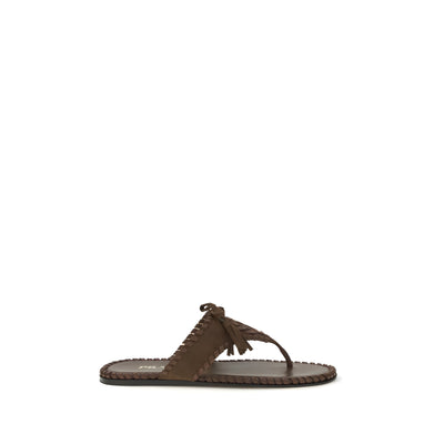 Prada Brown Flat Sandals