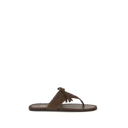 Prada Brown Flat Sandals
