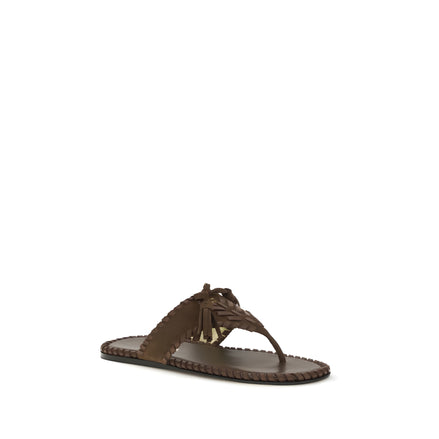 Prada Brown Flat Sandals