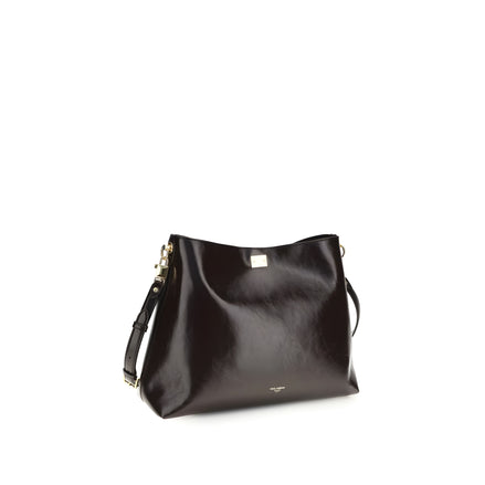 Sac à bandoulière Dolce & Gabbana en cuir de veau marron Bos Taurus