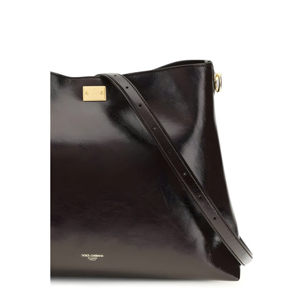 Sac à bandoulière Dolce & Gabbana en cuir de veau marron Bos Taurus