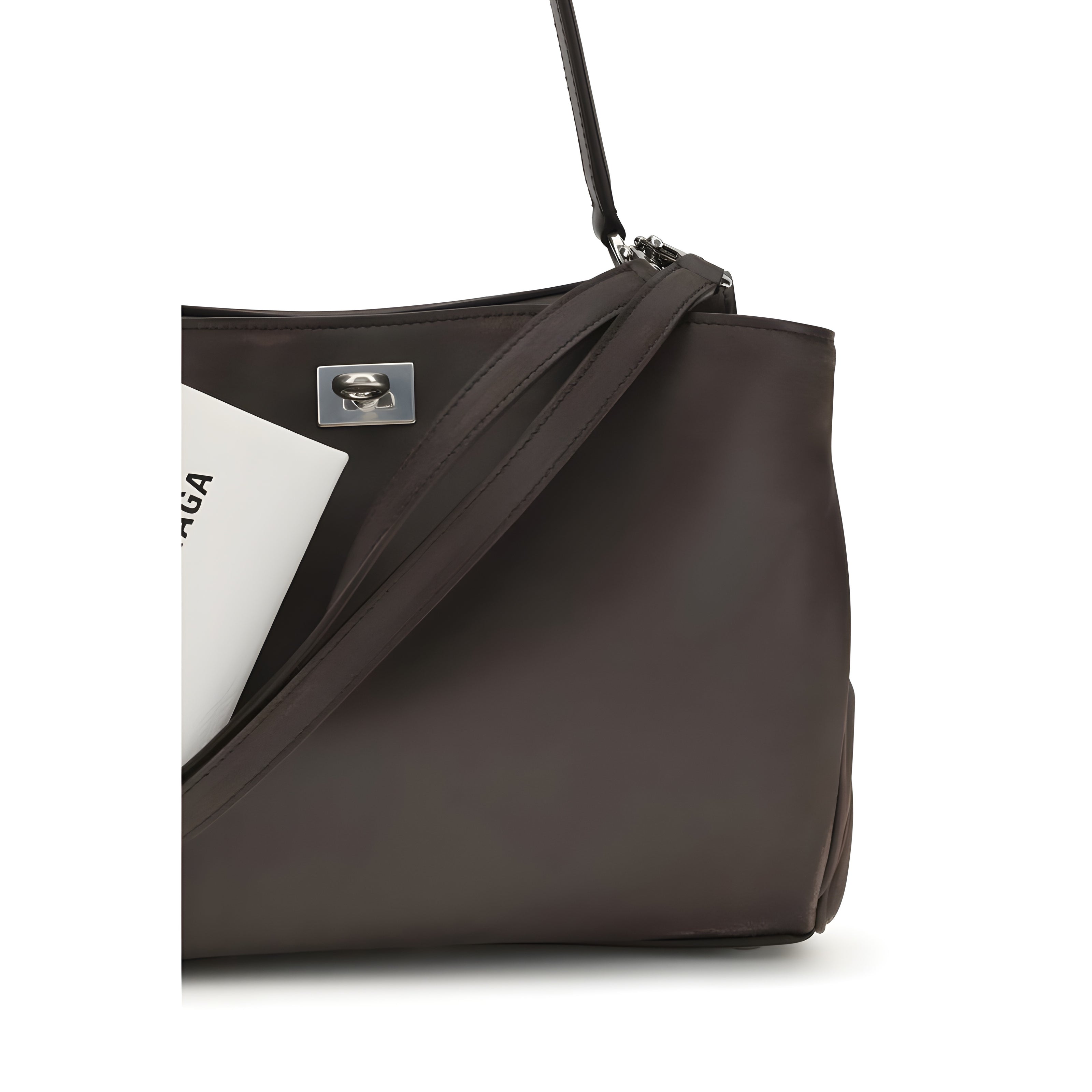Sac à bandoulière Balenciaga en cuir de veau brun Bos Taurus