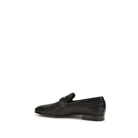 Mocassins à enfiler Ferragamo en cuir de veau marron Bos Taurus