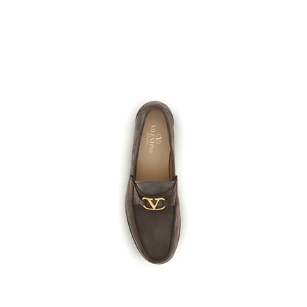 Mocassins à enfiler Valentino Garavani en cuir de veau marron Bos Taurus