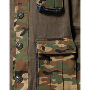 Veste boutonnée en lin camouflage marron Dolce & Gabbana