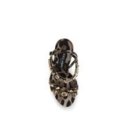 Sandales à talons aiguilles en tissu marron Dolce & Gabbana