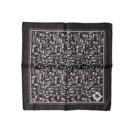 Foulard carré Dolce & Gabbana marron Jazz Club pour homme 32cm x 31cm