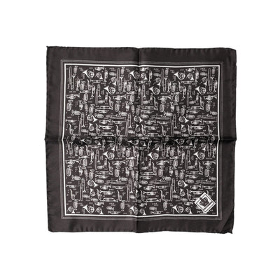 Foulard carré Dolce & Gabbana marron Jazz Club pour homme 32cm x 31cm