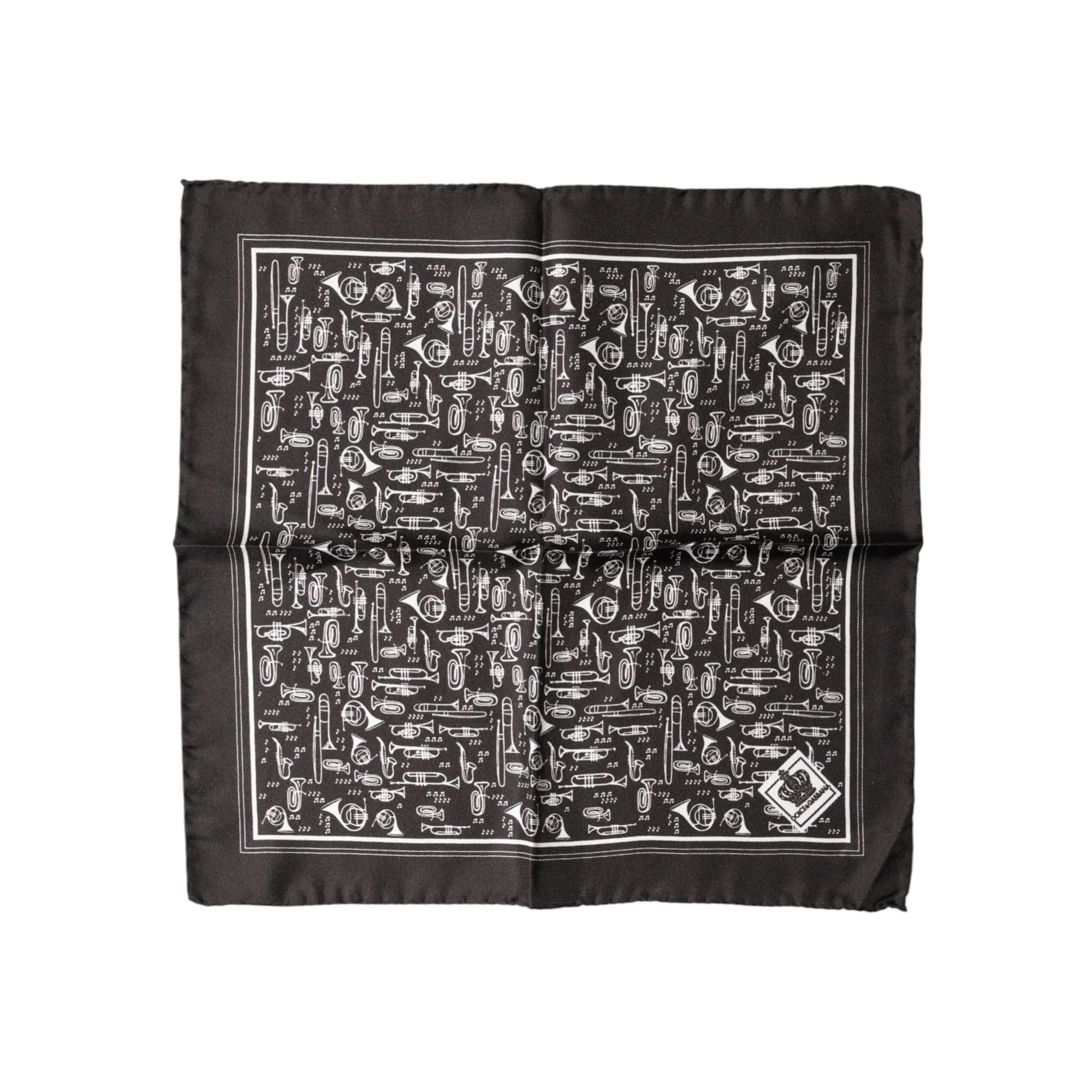 Foulard carré Dolce & Gabbana marron Jazz Club pour homme 32cm x 31cm