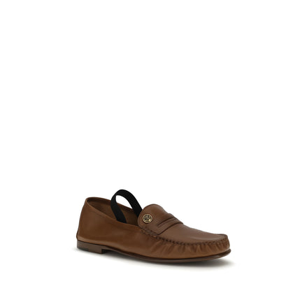 Mocassins à enfiler Versace en agneau ovis aries aries marron