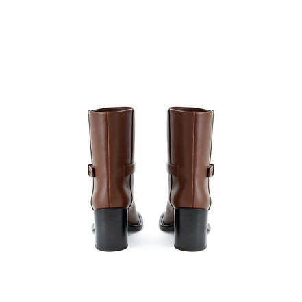 Bottines en cuir marron Burberry
