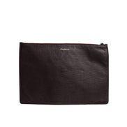 Pochette Dolce & Gabbana en cuir marron avec ornements #DGFAMILY pour homme
